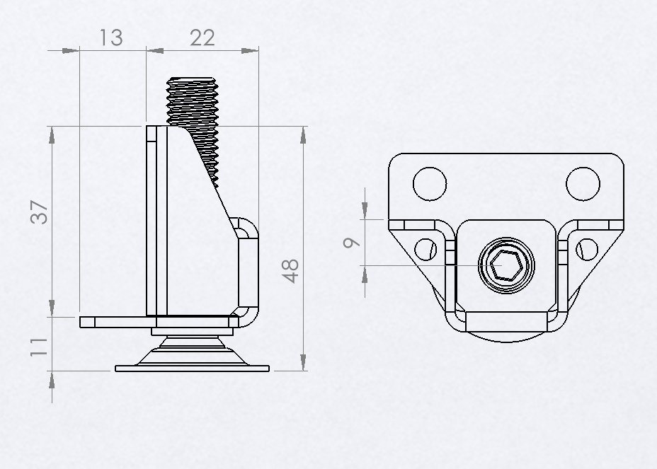 4x Heavy Duty Adjusting Plinth Feet, Small & Durable Plinth leveler, up to 250kg